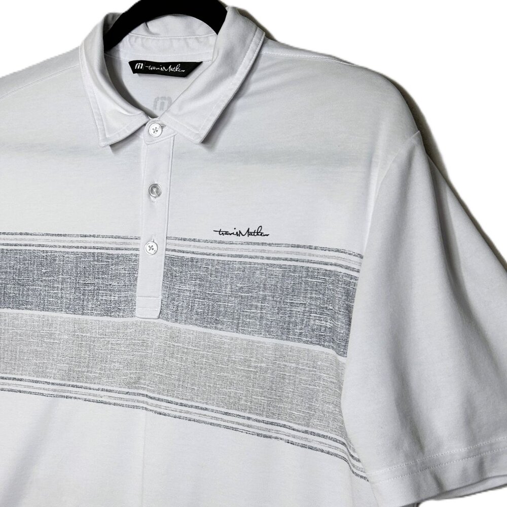 Travis Mathew Polo Shirt‎ Men's Medium Over the Fence Chest Stripe Golf Polo - Picture 5 of 14